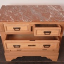 Commode en bois aérogommé
