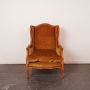 Fauteuil bergère en velours