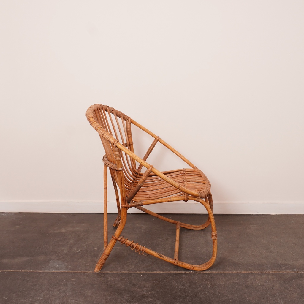 Fauteuil en rotin vintage