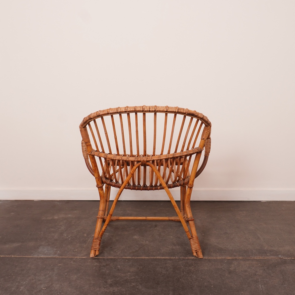 Fauteuil en rotin vintage