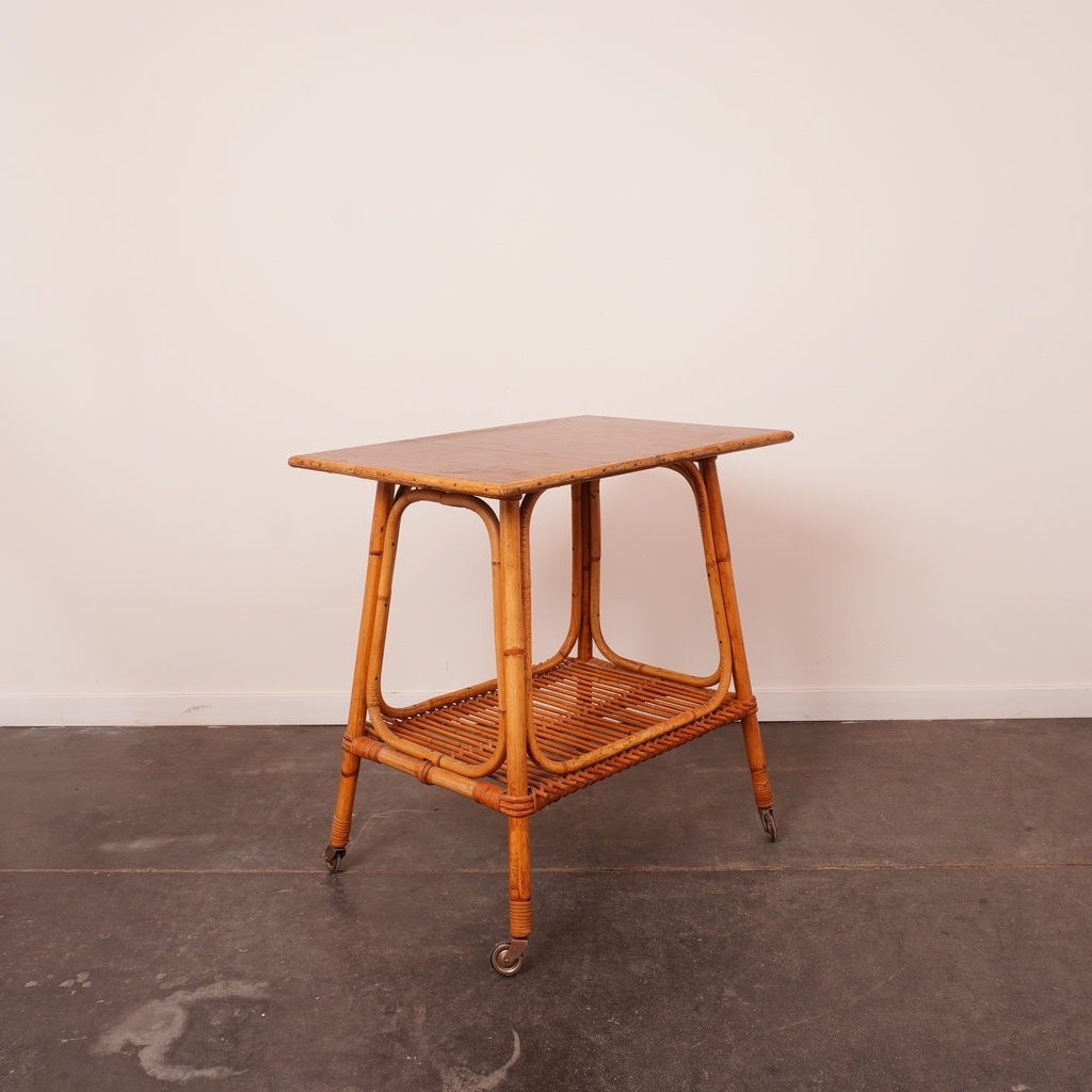 Desserte en bambou vintage