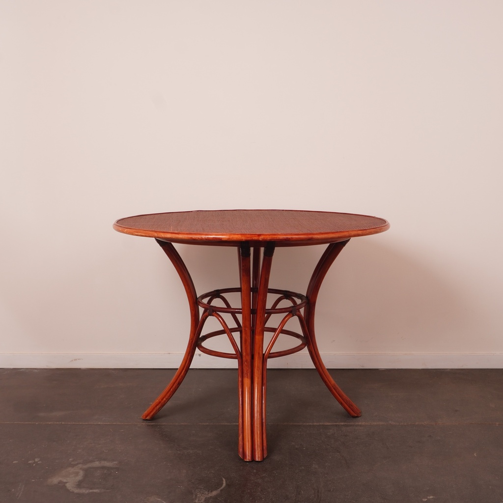 Table ronde bambou vintage