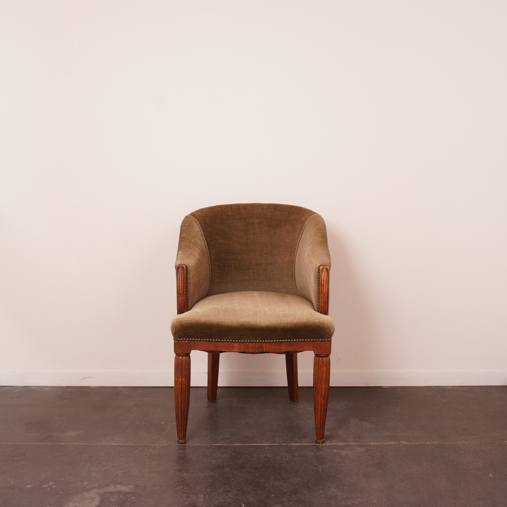 Fauteuil en velours vintage