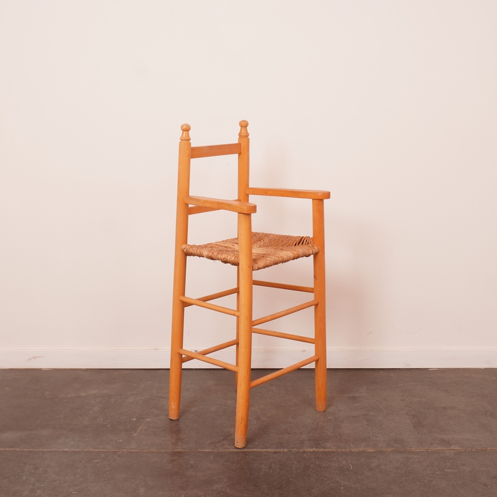 Chaise haute enfant en bois