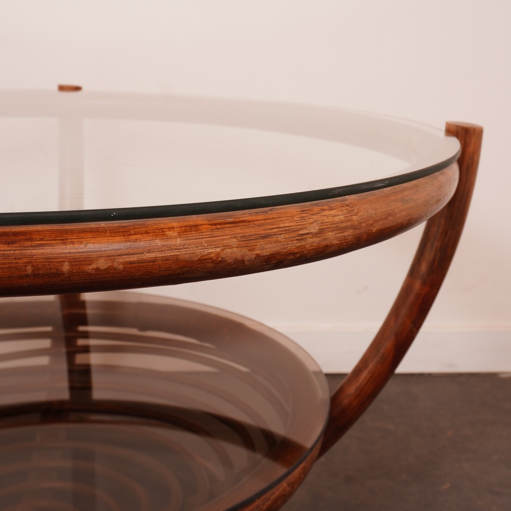 Table basse bambou/verre