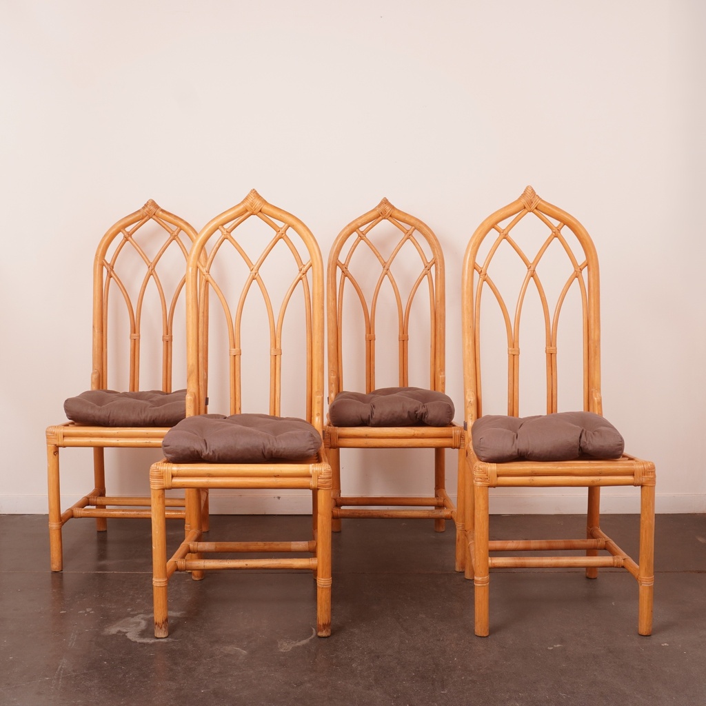 Salon en bambou/verre vintage