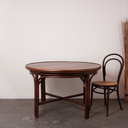 Table ronde bambou/bois vintage