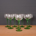 Série de 8 verres vin gravés d'Alsace
