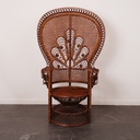 Fauteuil rotin "Peacock" vintage