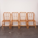 Série de 4 chaises en rotin vintage