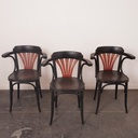 Série de 3 fauteuils "bistrot" vintage