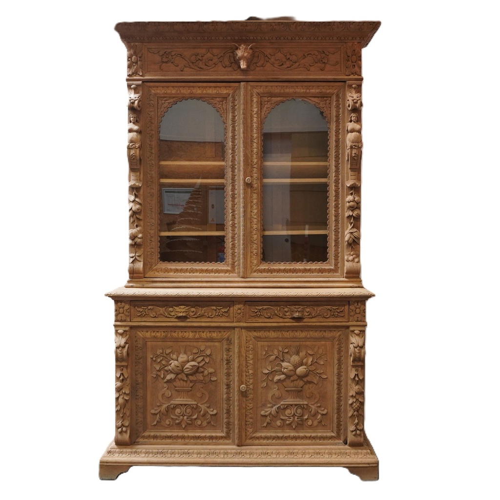 Meuble bois sculpté bois aérogommé