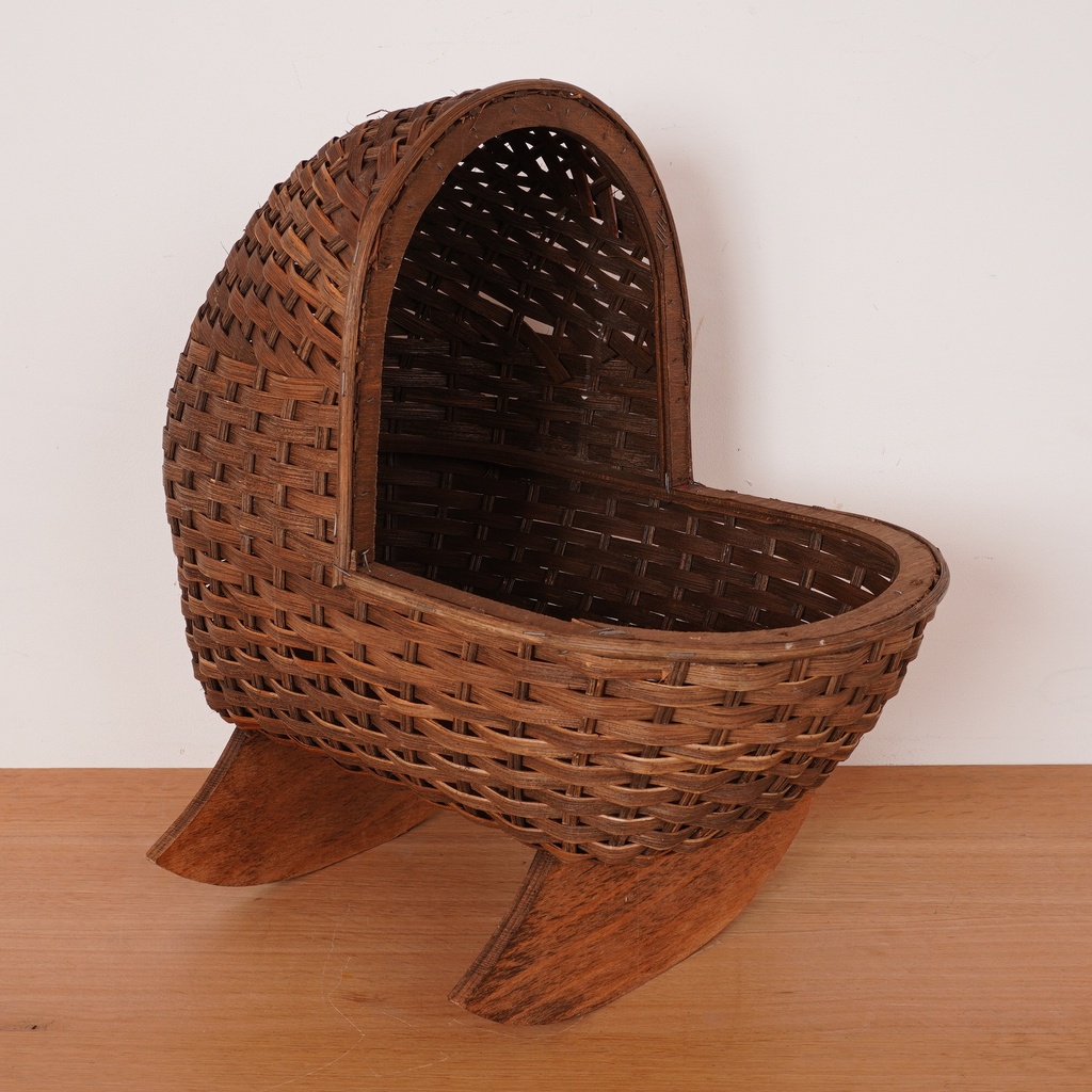 Landau poupée rotin vintage