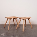 Paire de tabourets bois aérogommé
