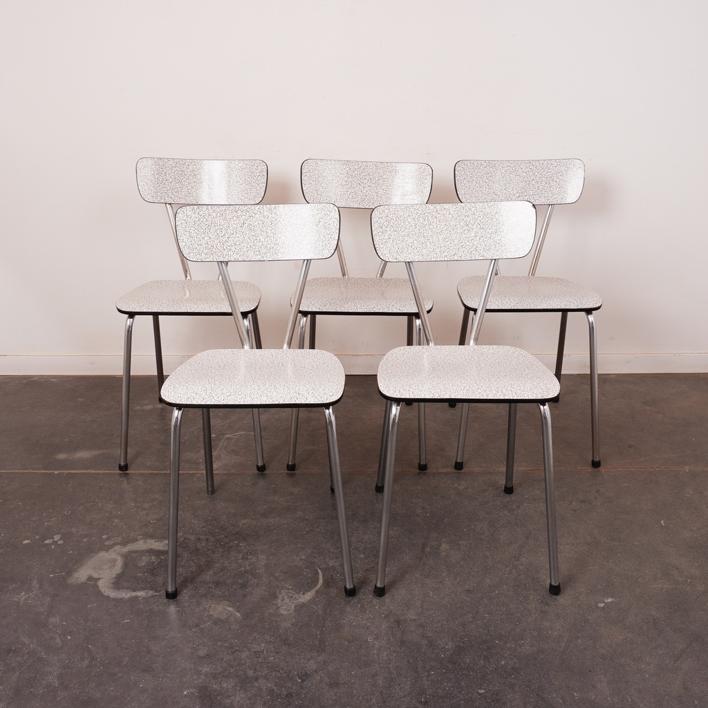 Suite 5 chaises formica vintage
