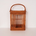 Panier à bouteilles rotin vintage