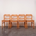 Série de 4 chaises bois vintage