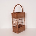 Panier à bouteilles rotin vintage