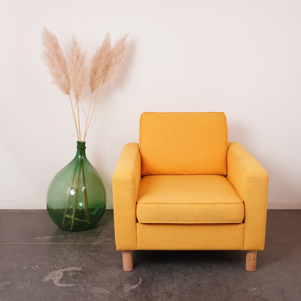 Fauteuil en tissu jaune