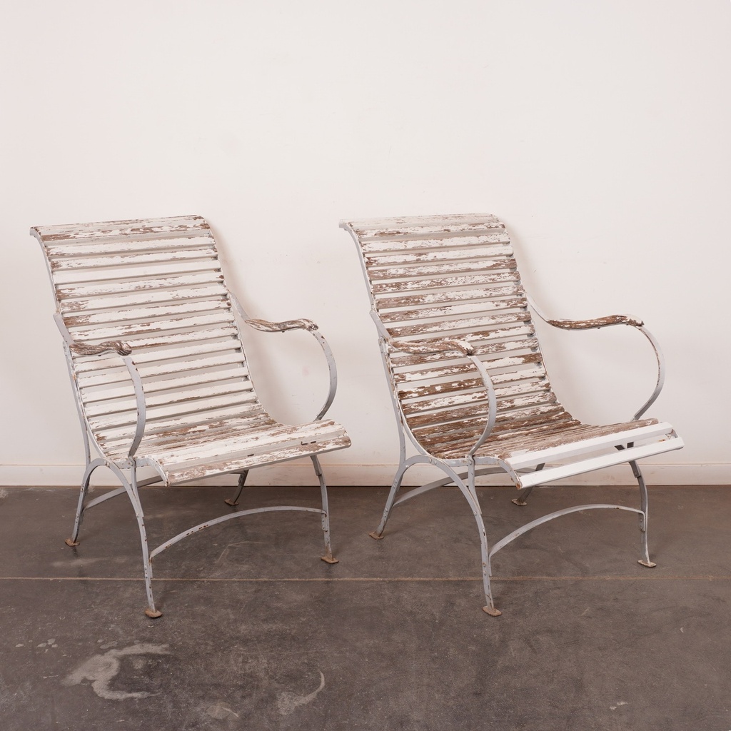 Paire fauteuils de jardin