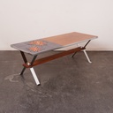 Table basse bois/céramique vintage