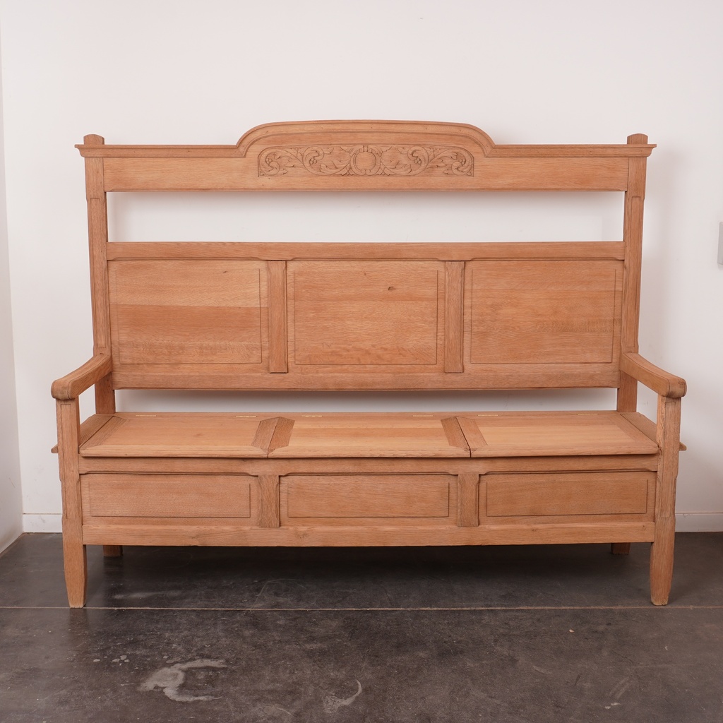 Banc coffre bois aérogommé