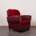Fauteuil club velours vintage