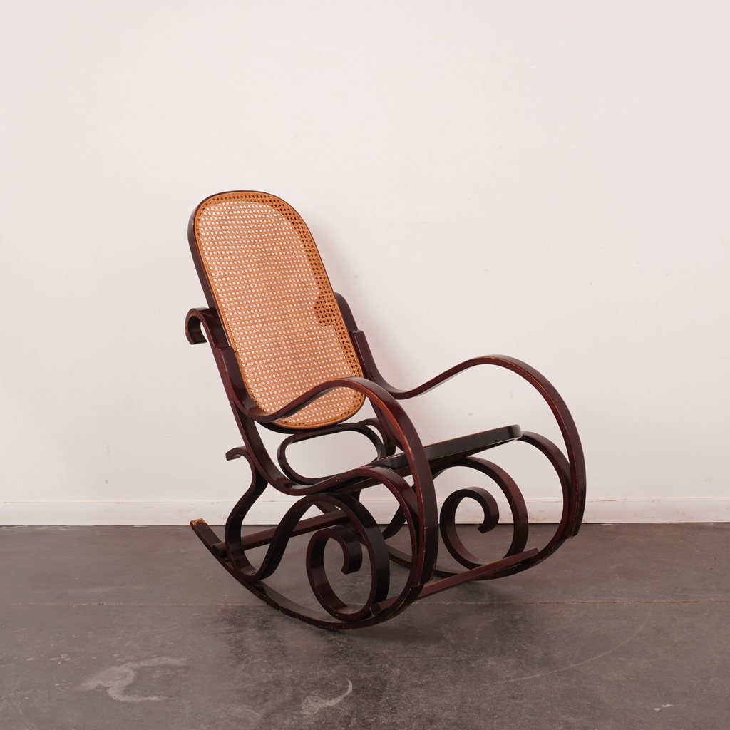 Rocking chair bois courbé vintage