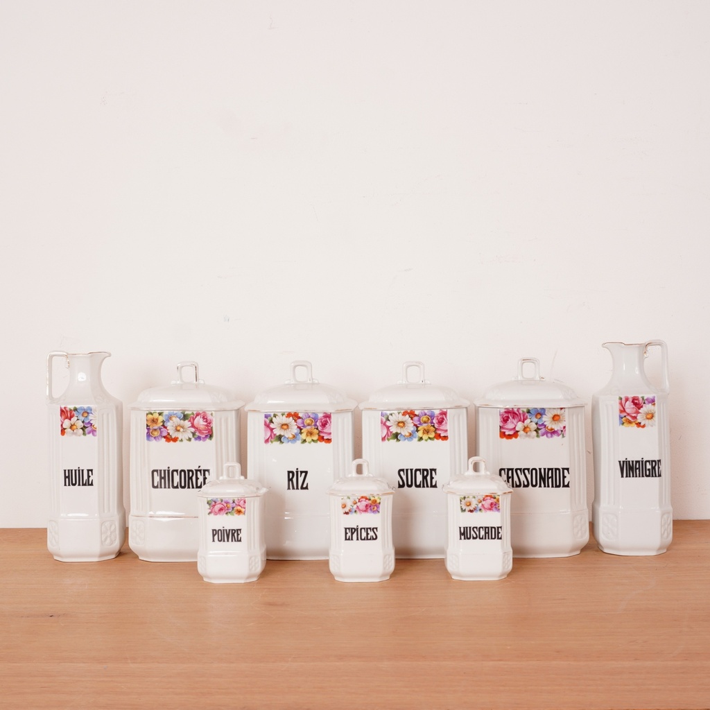 Série de pots à épices vintage