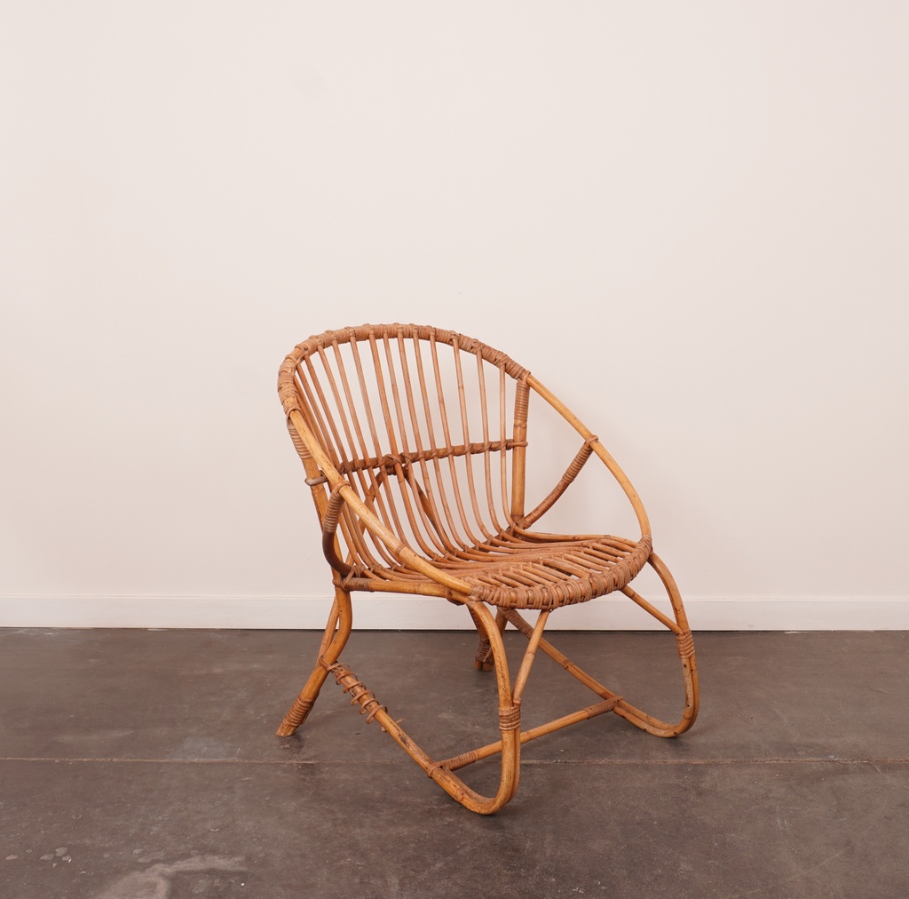 Fauteuil en rotin vintage
