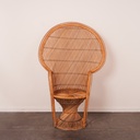 Fauteuil rotin "Peacock" vintage