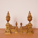 Chenets de cheminée en métal doré