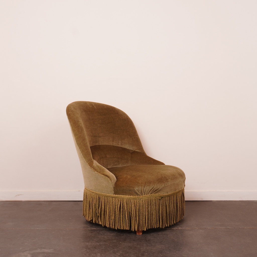 Fauteuil en velours vintage