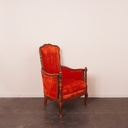 Fauteuil bergère en velours