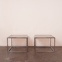 Paire tables basse verre/métal