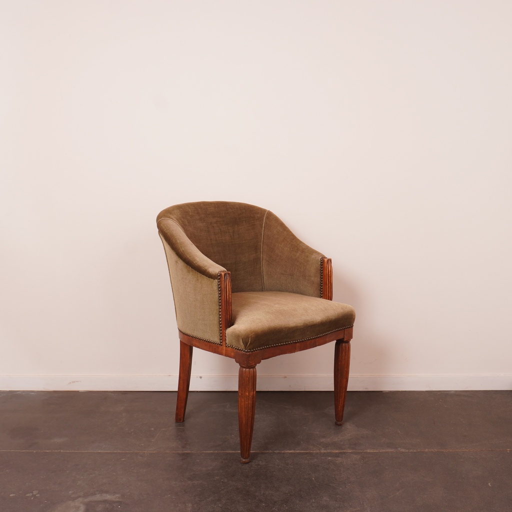 Fauteuil en velours vintage