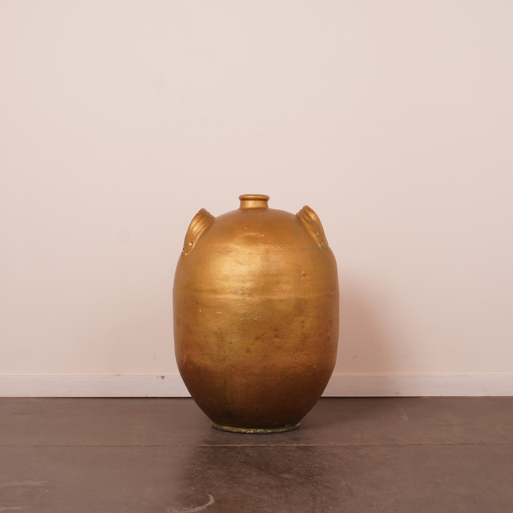 Ancienne jarre doré en grès XXL