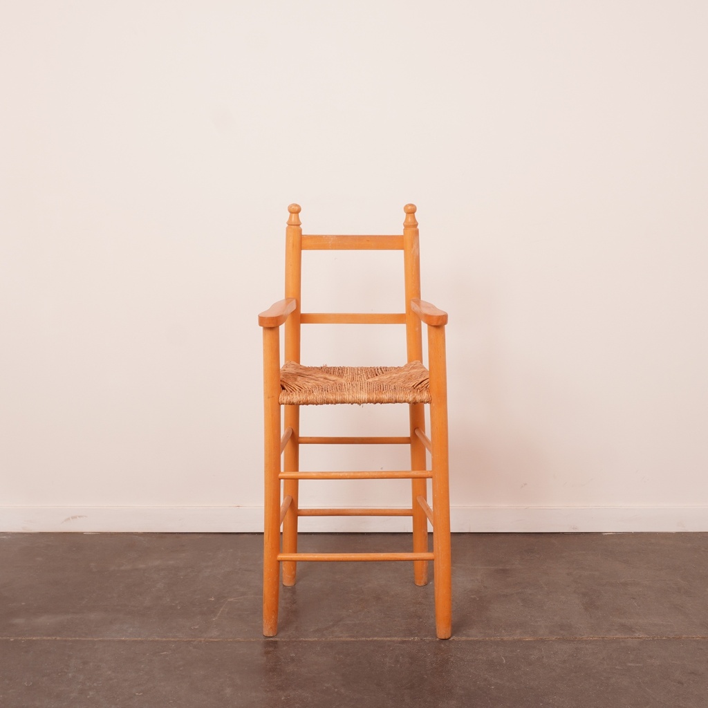 Chaise haute enfant en bois