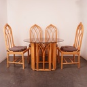 Salon en bambou/verre vintage