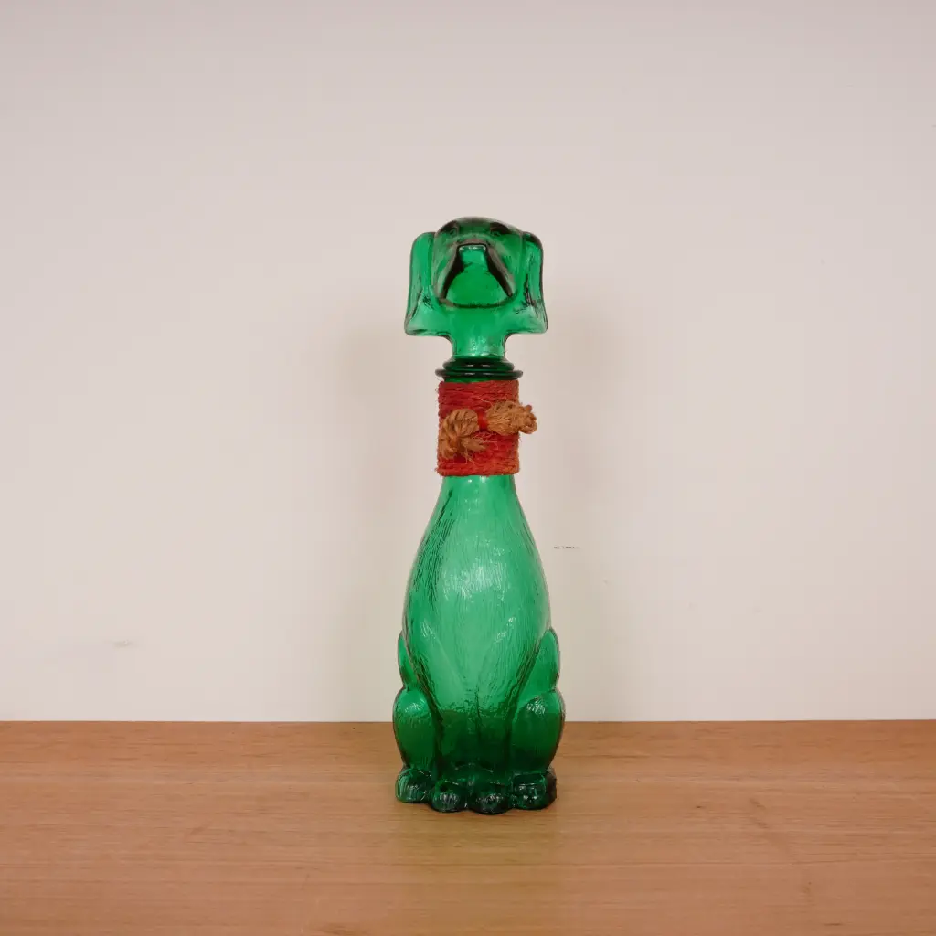 Carafe teckel en verre d'Empoli 60'