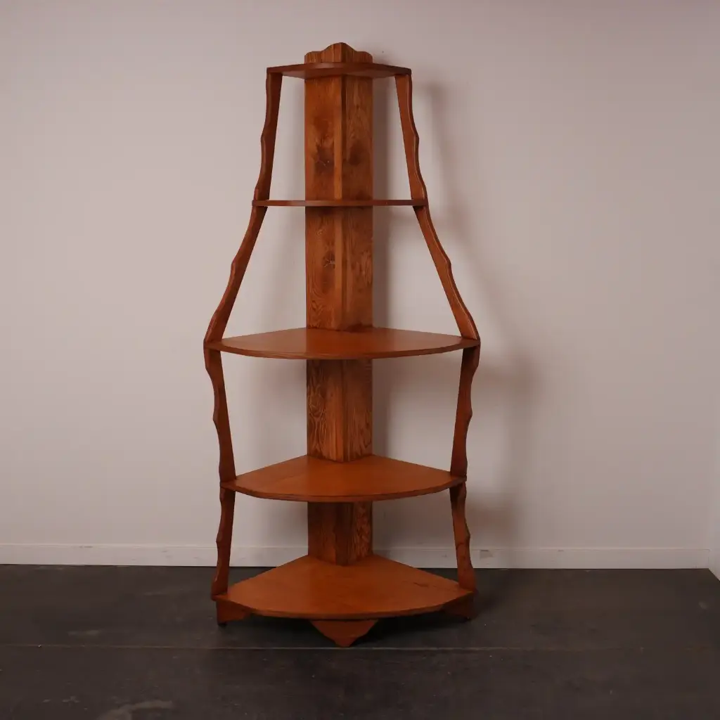 Etagère d'angle en bois vintage