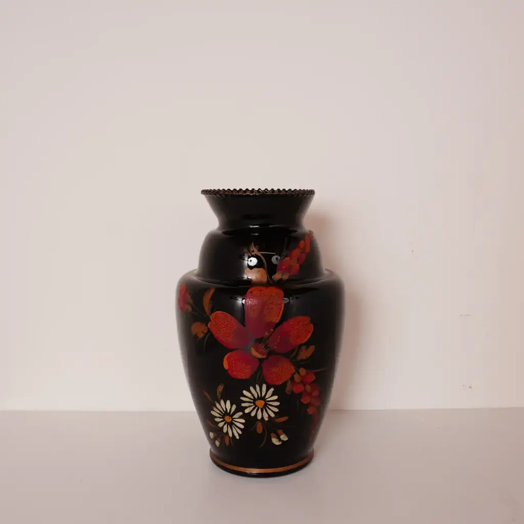 Vase en verre hyalite vintage