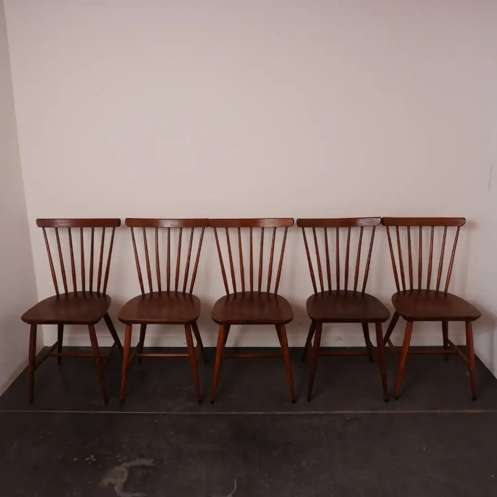 Série de 5 chaises en bois style Scandinave
