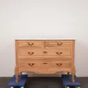 Commode bois aérogommé/marbre blanc