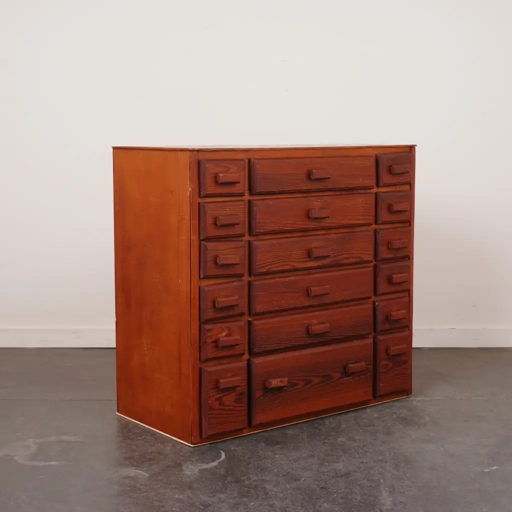 Meuble d'atelier en bois vintage