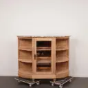 Meuble vitrine bois aérogommé/marbre