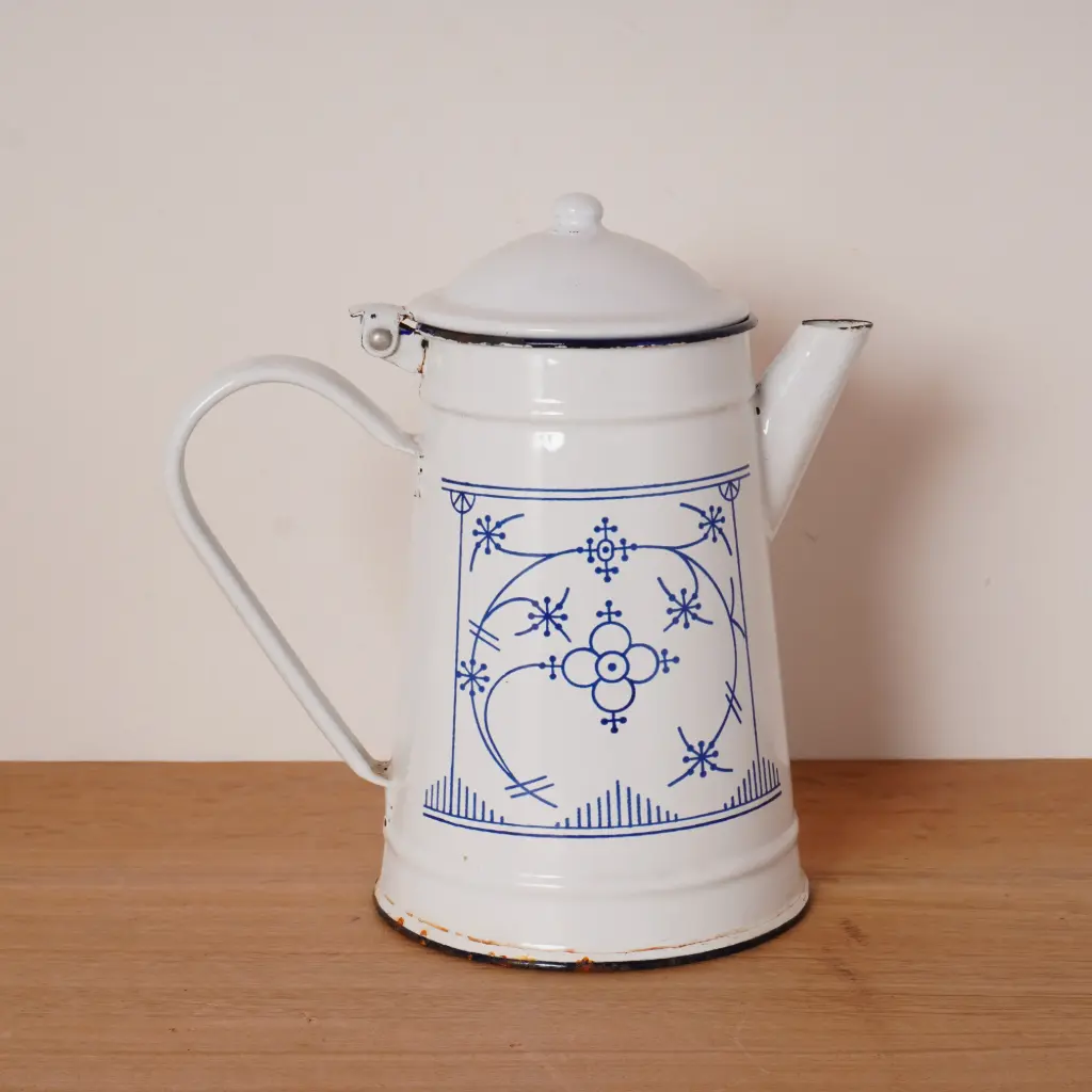 Cafetière tôle émaillée vintage 21cm