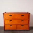 Commode en bois vernis années 70-80