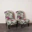 Paire de chauffeuses style N3 regarnies