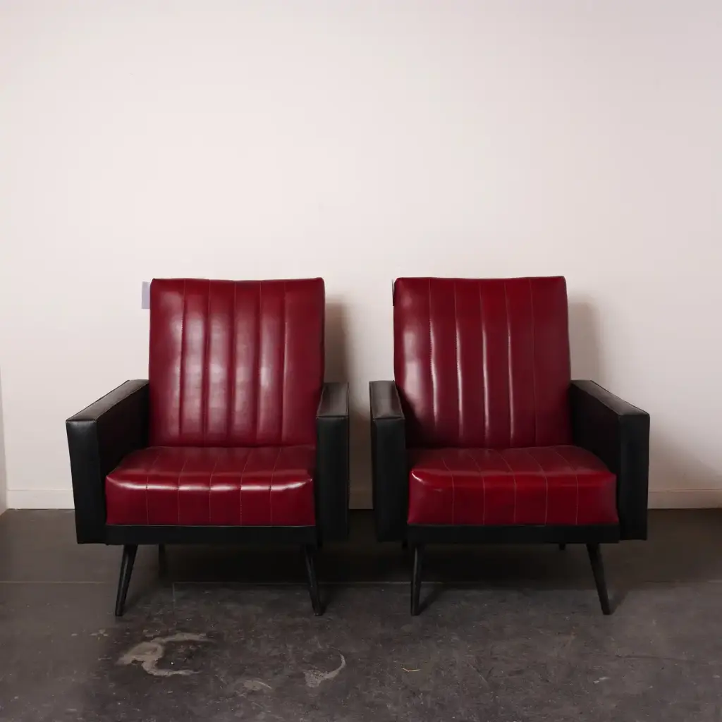 Paire de fauteuils simili rockabilly